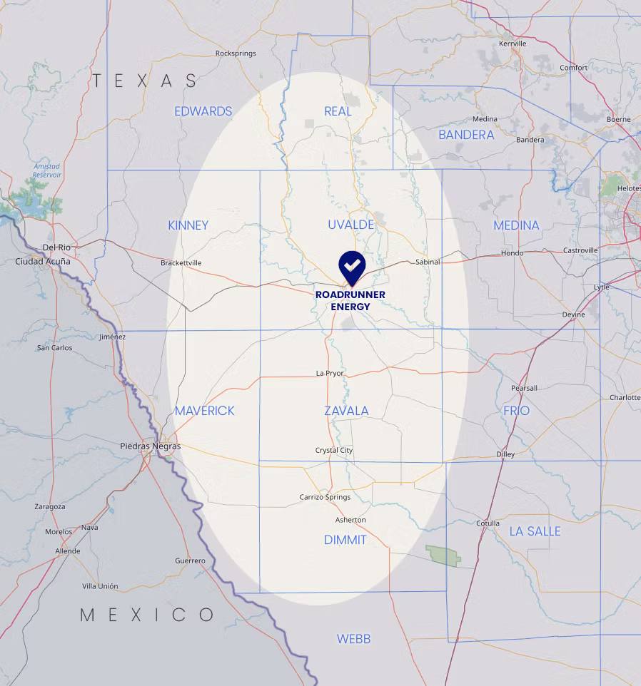Roadrunner Energy service area map